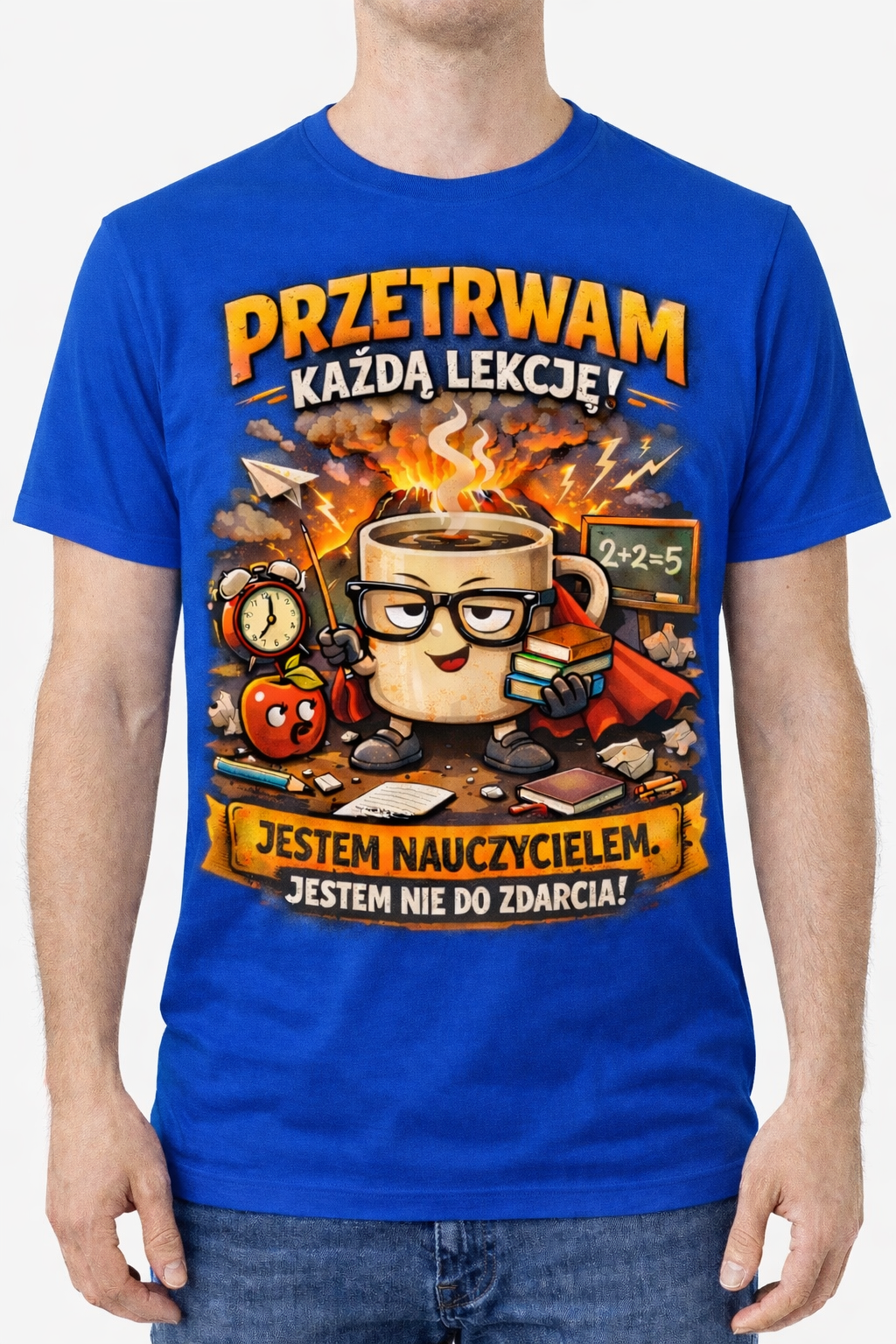 02B62851-5EA3-4C2E-9728-A0403C09C074 Koszulka Męska „Przetrwam każdą lekcję” - obrazek 1