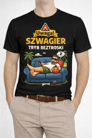 Koszulka „Uwaga! Szwagier – Tryb Beztroski” - obrazek 3