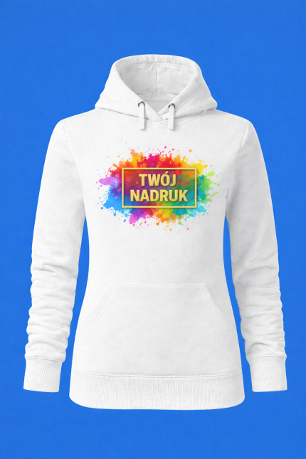 Bluza damska  z kapturem  z własnym nadrukiem