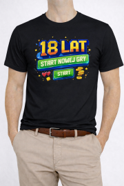 Koszulka Męska dla Gracza „18 LAT – Start nowej gry” - obrazek 2