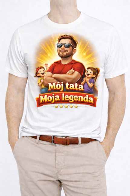 Koszulka Męska „Mój tata Moja legenda” Prezent dla Taty