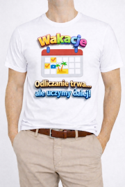 Koszulka „Wakacje – Odliczanie trwa… ale uczymy dalej!”