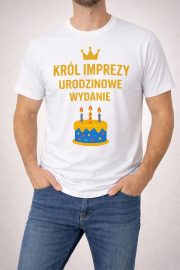 Koszulka męska urodzinowa „Król Imprezy ” - obrazek 2
