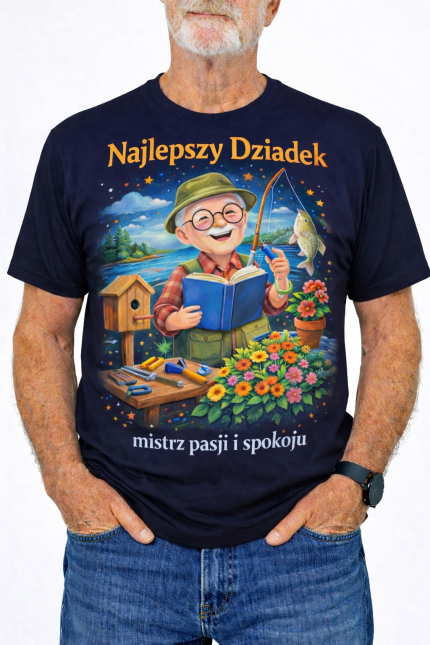Koszulka „Najlepszy Dziadek – mistrz pasji i spokoju”