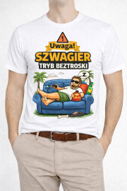 Koszulka „Uwaga! Szwagier – Tryb Beztroski”