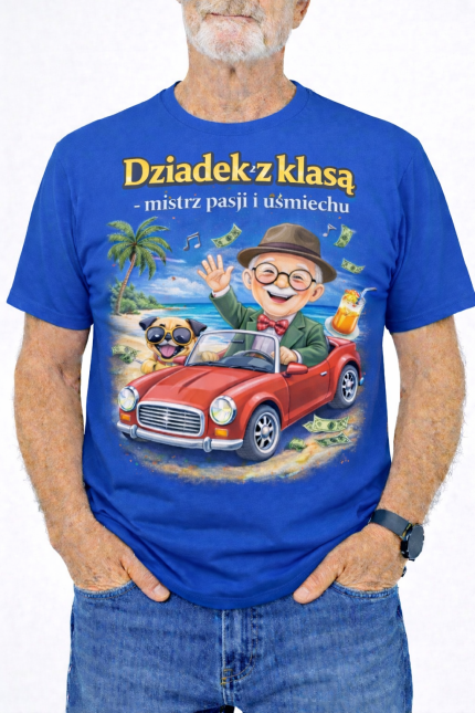 Koszulka „Dziadek z klasą – mistrz pasji i uśmiechu”