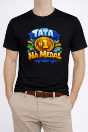 Wyjątkowa Koszulka Męska „Tata #1 na medal” - obrazek 2