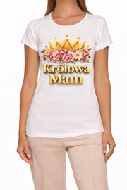 Koszulka na Dzień Matki „Królowa Mam” Idealna prezent - obrazek 2