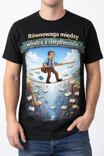 T-Shirt „Równowaga między wiedzą a cierpliwością”