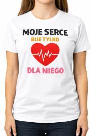 Koszulka damska „MOJE ❤️ BIJE TYLKO DLA NIEGO ” - obrazek 2