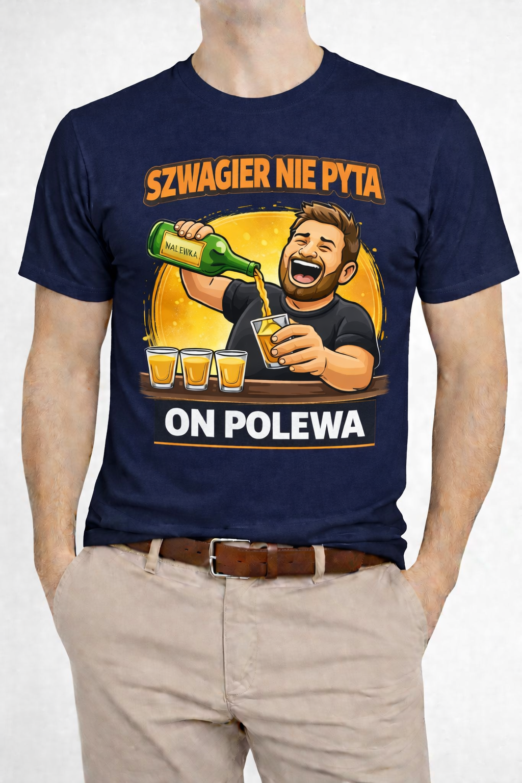 7FC21CC6-D22D-4D55-8784-F4C0933E8241 Koszulka na prezent „Szwagier Nie Pyta – On Polewa” - obrazek 1