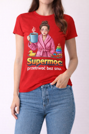 Koszulka damska „Supermoc: przetrwać bez snu” - obrazek 2