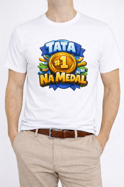 Wyjątkowa Koszulka Męska „Tata #1 na medal”