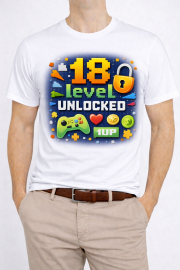 Koszulka Męska na prezent „18 Level Unlocked” - obrazek 2