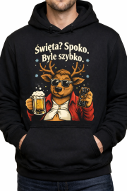 Bluza z kapturem „Święta? Spoko. Byle szybko” - obrazek 2
