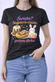 Koszulka Damska „Święta? Najpierw ciasto, potem dieta” - obrazek 2