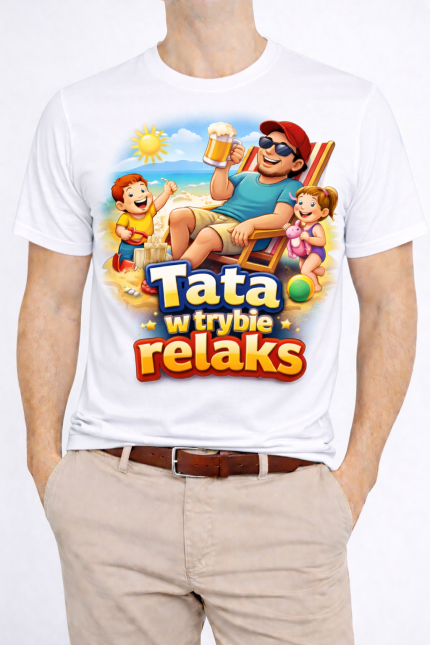 Koszulka Męska na prezent „Tata w trybie relaks”