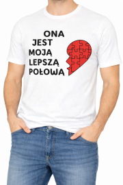 Koszulka męska „Ona jest moją lepszą połową” - obrazek 2