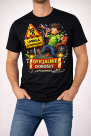 Koszulka męska „Oficjalnie dorosły (podobno)” – 18 lat - obrazek 2