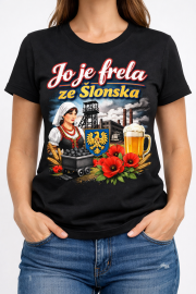 Koszulka Damska na prezent „Jo je frela ze Ślonska”