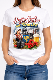 Koszulka Damska na prezent „Jo je frela ze Ślonska” - obrazek 2
