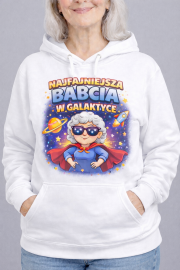 „Najfajniejsza Babcia w Galaktyce” – bluza z kapturem - obrazek 2