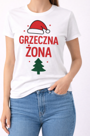 Koszulka damska świąteczna „Grzeczna Żona”