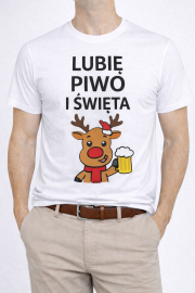 Koszulka Męska Świąteczna „Lubię Piwo i Święta” - obrazek 2