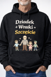 Bluza z kapturem „Dziadek + Wnuki = Szczęście” - obrazek 3