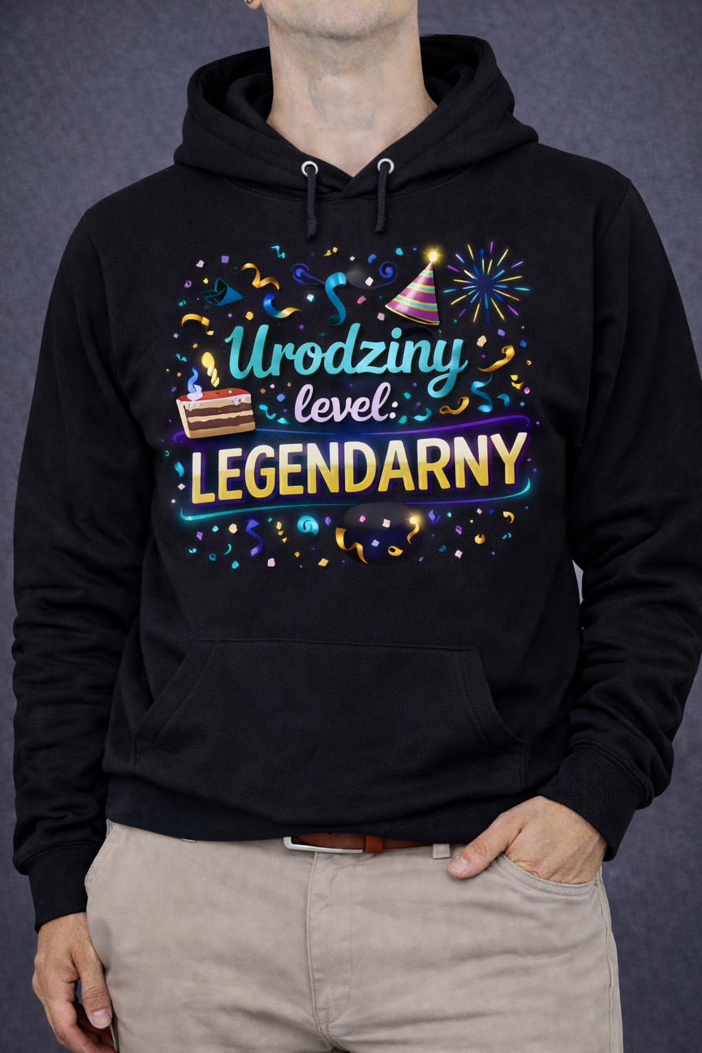 7D2FFAB9-6113-45D4-944B-7AA01A8707E3 Bluza z Kapturem „Urodziny Level Legendarny” - obrazek 1