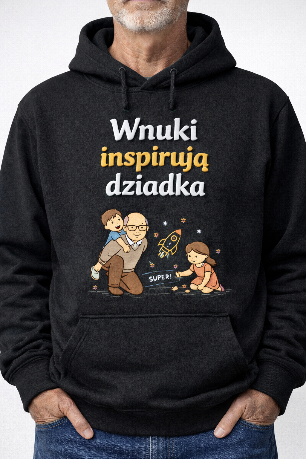 8C47ACCF-6449-4E51-BE4B-EACD817FD181 Bluza z kapturem „Wnuki inspirują dziadka” - obrazek 1