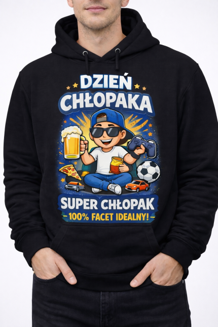Bluza z kapturem „Dzień Chłopaka – Super Chłopak 100%
