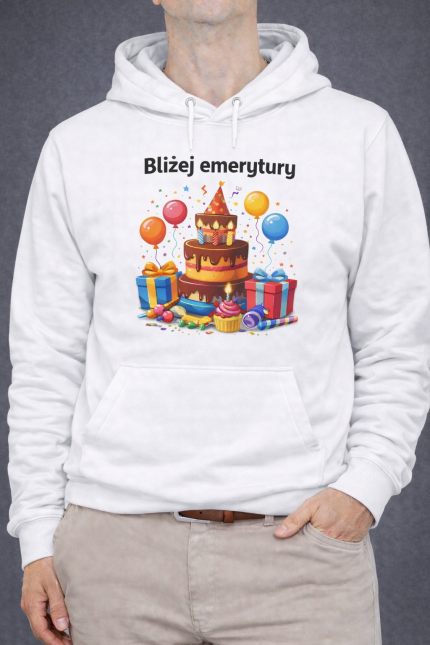 Bluza męska z kapturem „Bliżej emerytury”