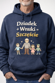 Bluza z kapturem „Dziadek + Wnuki = Szczęście”