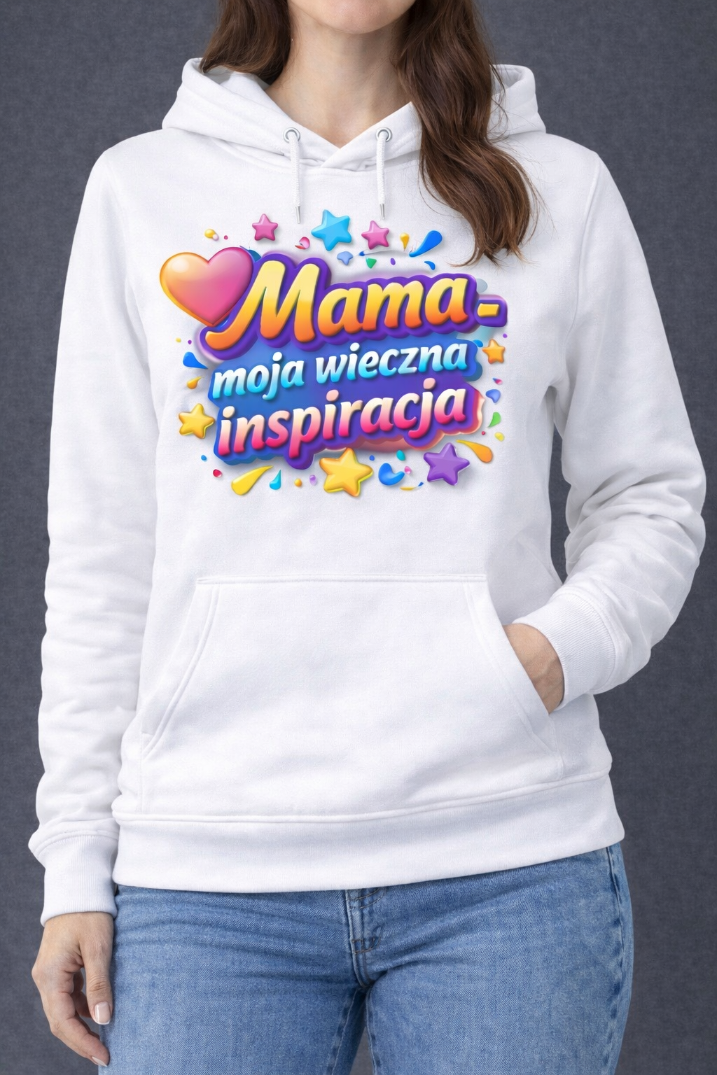 FDF2CCCD-9029-4FF8-9145-48B38FA7FFB5 Bluza z kapturem „Mama – moja wieczna inspiracja” - obrazek 1